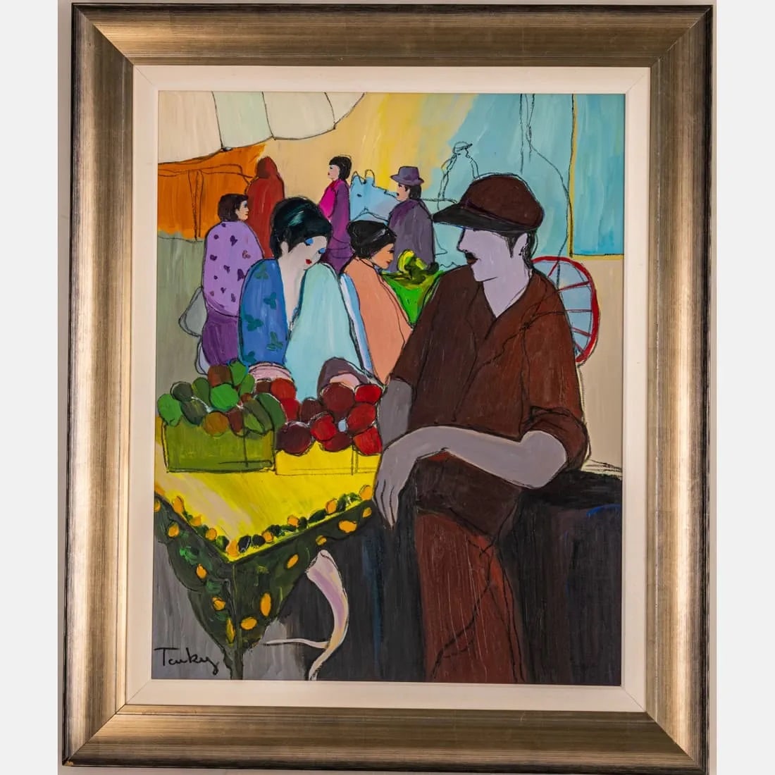 Itzchak Tarkay - Very Rare, Oversized Untitled Original Acrylic Painting with COA (1 of 6)