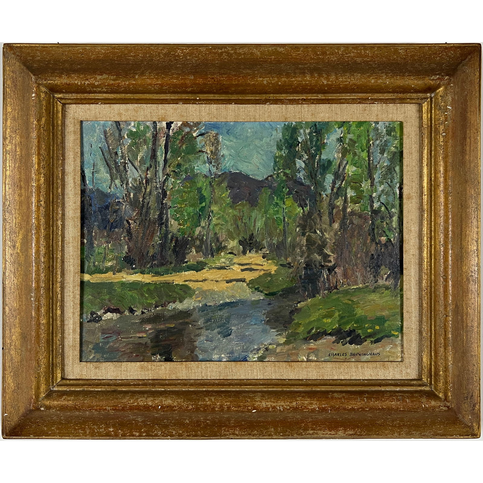 Charles Berninghaus - Untitled Original Oil Painting on Canvas Panel - Taos New Mexico Landscape (1 of 2)