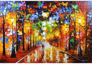 Leonid Afremov - Farewell to Anger - Massive Original Oil Painting on Canvas