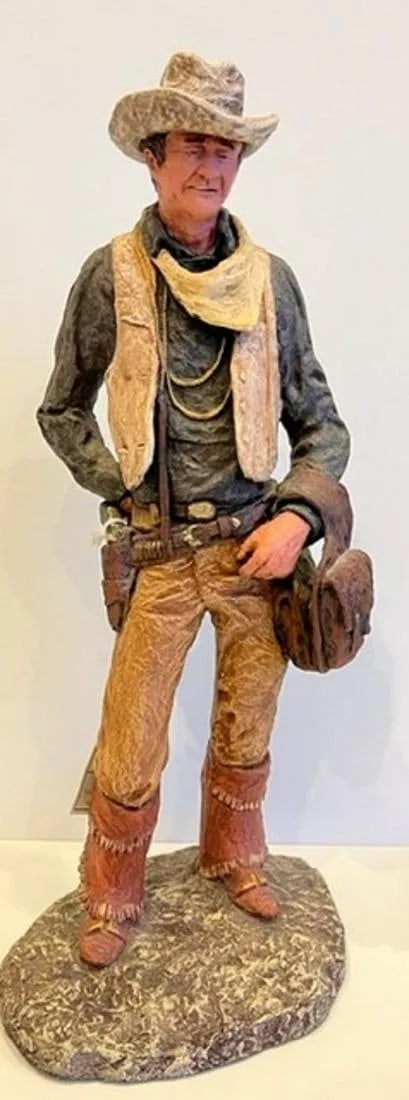 Daniel Monfort - "John Wayne - Wagon Master - 1983" Hydro-stone Sculpture (1 of 7)