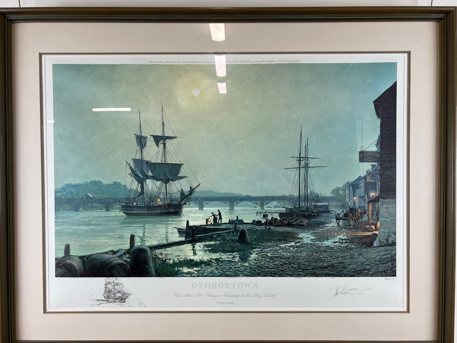 John Stobart - "Georgetown Water Street 1845" - Framed Limited Edition Print on Paper that is (1 of 7)