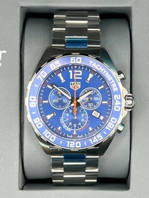 Tag Heuer Formula 1 Chronograph Blue Dial and Bezel Quartz Watch - Complete Set New In Box