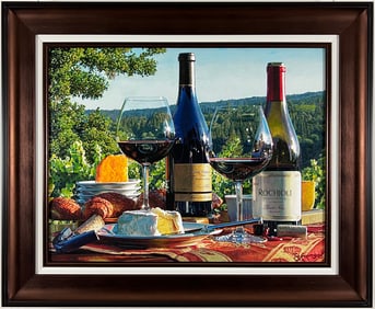 Eric Christensen - PASSION FOR PINOT - Hand-signed, Framed Giclee on Canvas