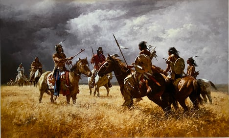 Howard Terpning - "Coffee Coolers Meet The Hostiles" - Museum Edition Canvas