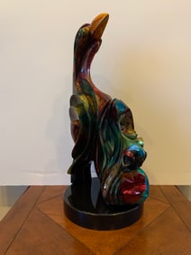 Donald Riggs - WISDOM - A Magnificent, Bronze Cast Sculpture with Painted Glazed Finish