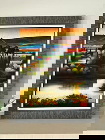 Igor Medvedev - Tangus River III - Framed Embellished Serigraph on Canvas