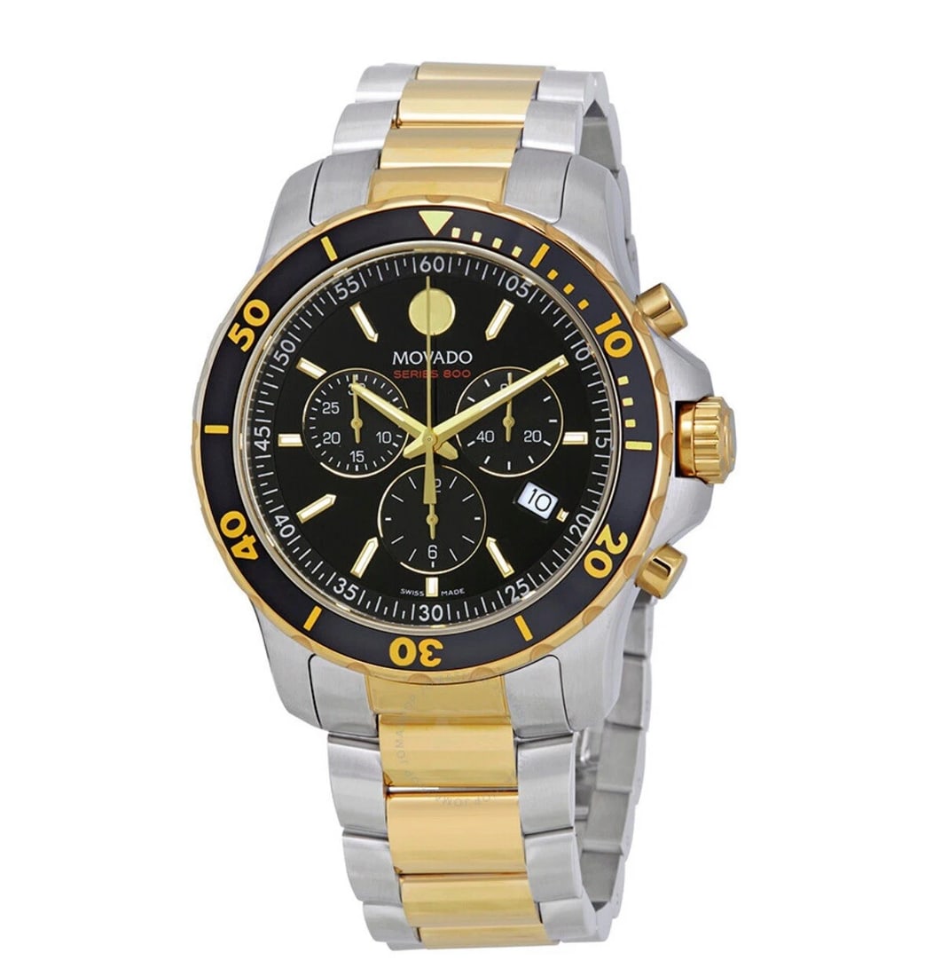 Movado Series 800 Chronograph Black Dial Men's Watch Model # 2600146 - New in Box (1 of 4)