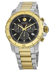 Movado Series 800 Chronograph Black Dial Men's Watch Model # 2600138 - New in Box