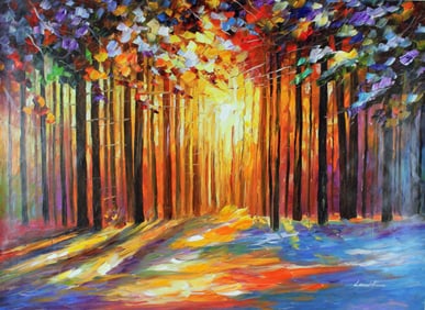 Leonid Afremov - "Sun of January " - Giclee on canvas