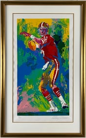 LeRoy Neiman - Quarterback of the Eighties - Joe Montana - Framed Limited Edition Serigraph on Paper