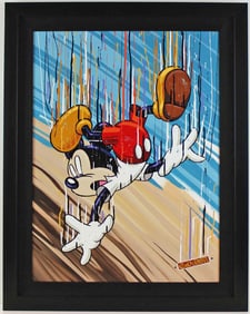 Trevor Carlton - "Look Out Below (Blue)" - Mixed Media on Canvas