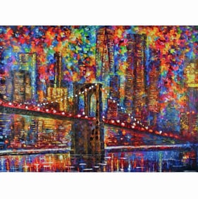 Leonid Afremov - "Night New York" - Giclee on canvas