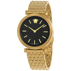 Versace V-Twist Black Dial Gold Mesh Bracelet Watch for Women - Model VELS00819 - New in Box
