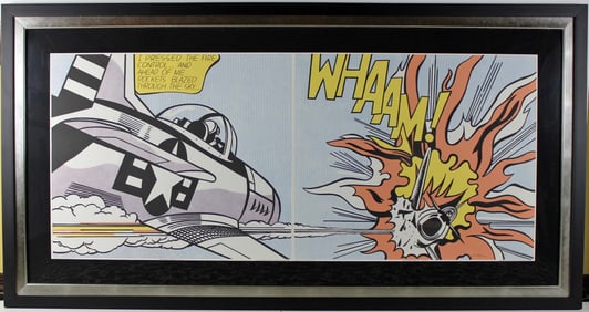 Roy Lichtenstein - "Whaam" - Lithograph on Two Sheets of Paper