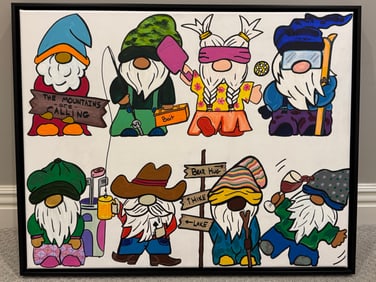 Kristen Taylor - Mountain Misfits - Original Acrylic Painting on Canvas - Framed and ready to hang