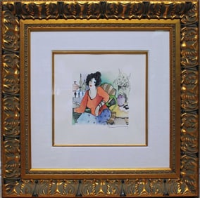 Itzchak Tarkay - "New Spaces" - Mixed Media wth Watercolor and Drawing on wove paper