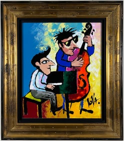 Vladimir Vova Mingar - Our Time to Shine - Framed Original Painting on Canvas