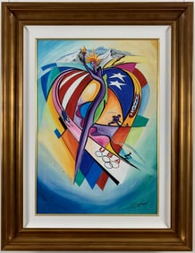 Alfred Alexander Gockel - USOC Olympic Celebration - Framed USA Limited Edition Print on Canvas