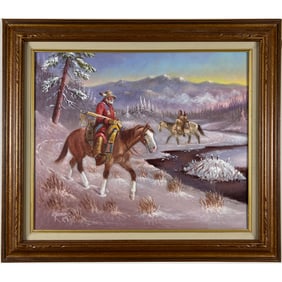 Robert Yellowhair Sr. - Mountain Man - is an original oil on canvas covered board