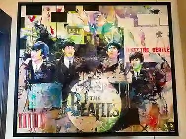 Bisaillon Brothers - "Meet the Beatles Deluxe 30 x 38" - One-of-a-Kind Mixed Media on Canvas