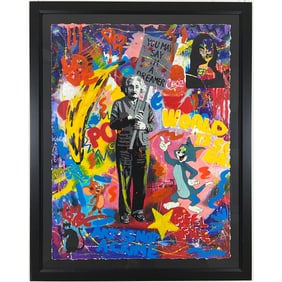Nastya Rovenskaya, "You May Say I'm a Dreamer" Framed One-of-a-Kind Mixed Media, Hand Signed with