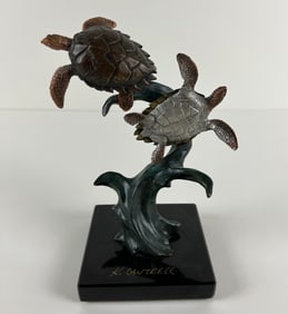Neptune's Children by Kitty Cantrell Legends Sculpture – Limited Edition Bronze Sea Turtles