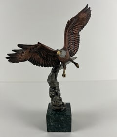 Spiral Flight Sculpture by Kitty Cantrell, Legends Limited Edition Bronze Bald Eagle Wildlife