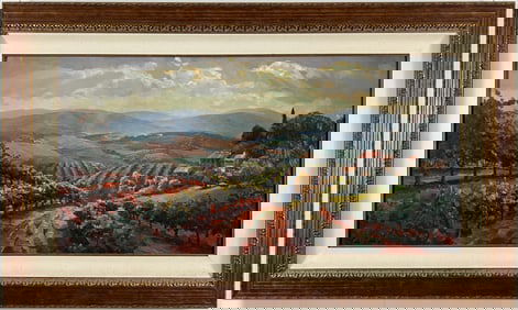 Leon Roulette - Tuscany Splendor - Framed Hand Embellished Limited Edition Mixed Media on Canvas