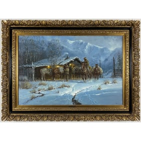 G Harvey - Line Shack Cowhands - Framed Limited Edition Giclee on Canvas
