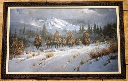 G Harvey - Good Wage Wrangler - Framed Limited Edition Giclee on Canvas