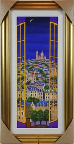 Fanch Ledan - "Window on Paris" - Framed Serigraph on Canvas
