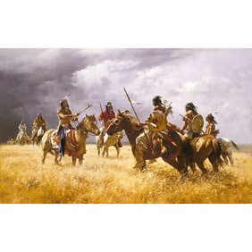 Howard Terpning - "Coffee Coolers Meet The Hostiles" - Museum Edition Canvas