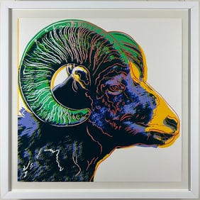 Andy Warhol - BIGHORN RAM - Magnificently Framed from Endangered Species 1983 Silkscreen