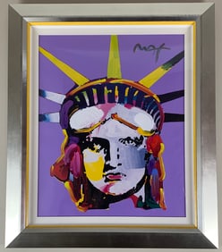Peter Max - "Delta Poster (Liberty)" - Acrylic on Poster