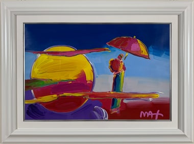 Peter Max - "New Moon II 2007 #19" - Original Mixed Media Acrylic on Paper