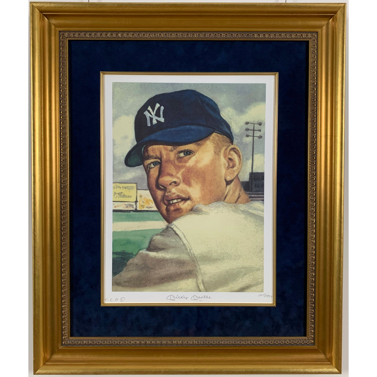 1953 Mickey Mantle 30th Anniversary Topps Chewing Gum Lithograph with COA (1 of 4)