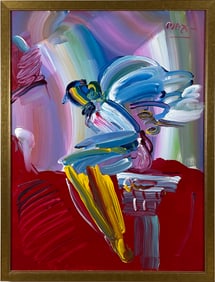 Peter Max - "Sitting Angel" - Original Acrylic on Canvas