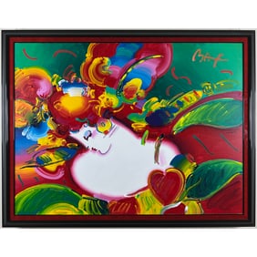 Peter Max - "Flower Blossom Lady" - Original Acrylic on Canvas