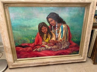 Original Oil Painting titled "Mother and Child " by reknowned Southwest artist Guadalupe Apodaca