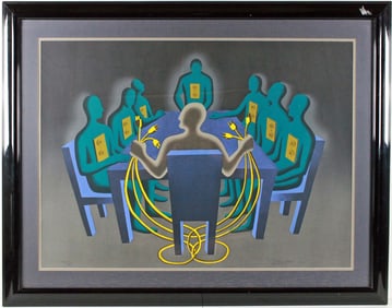 Mark Kostabi - "Current Exchange" - Serigraph on Paper