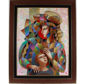 Oleg Zhivetin - "Happy Family" - Original Mixed Media on Canvas