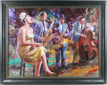 Nenad Mirkovich - "Melancholy Blues, Billie Holiday & Band" - Original Acrylic on Canvas