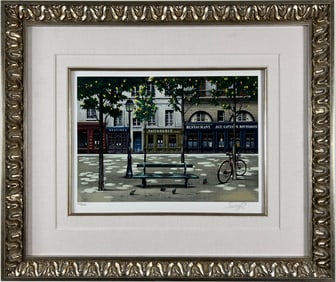 Thomas Pradzynski "La Patisserie Du Parc" - Framed Limited Edition Serigraph on Paper