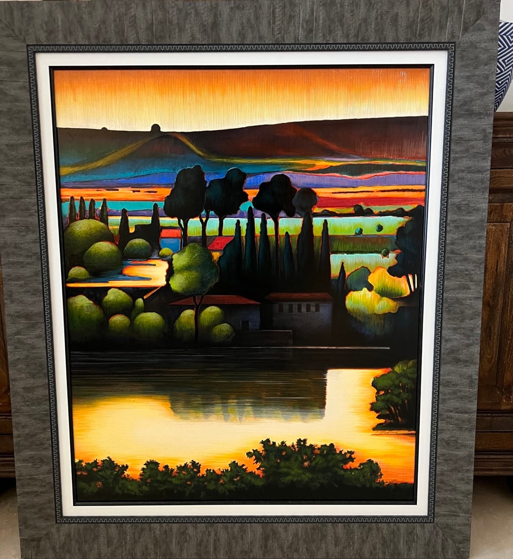 Igor Medvedev - Tangus River III - Framed Embellished Serigraph on Canvas (1 of 3)