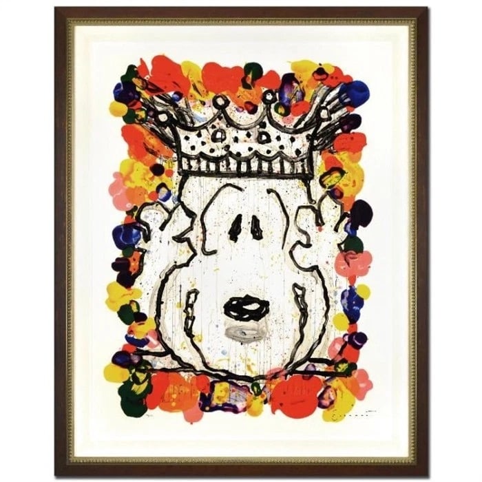 Tom Everhart - "Best in Show" - Framed Limited Edition Lithograph on Paper: ÒBest in ShowÓ by Tom Everhart is a bold, irreverent celebration of iconography, humor, and expressive line. Centered on EverhartÕs unmistakable canine form crowned with an oversized, o
