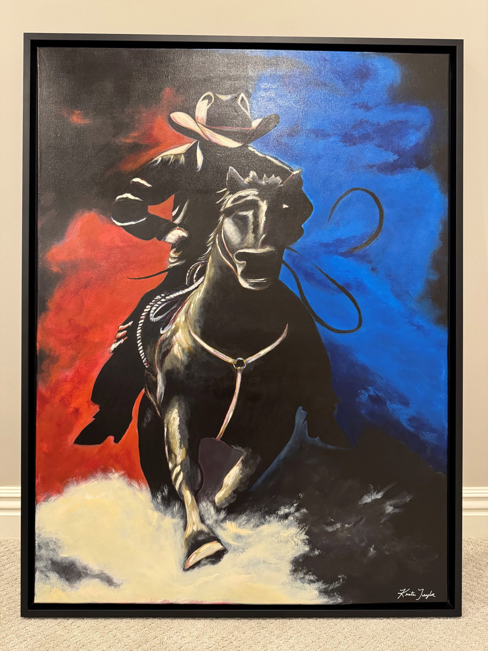 Kristen Taylor - Freedom Ryder - Original Acrylic Painting on Canvas - Framed and ready to hang: Firerock Fine Art is pleased to announce that we have become the exclusive publisher of the fine art of Kristen Taylor. This is the first time her are is made available outside of our gallery. We are 