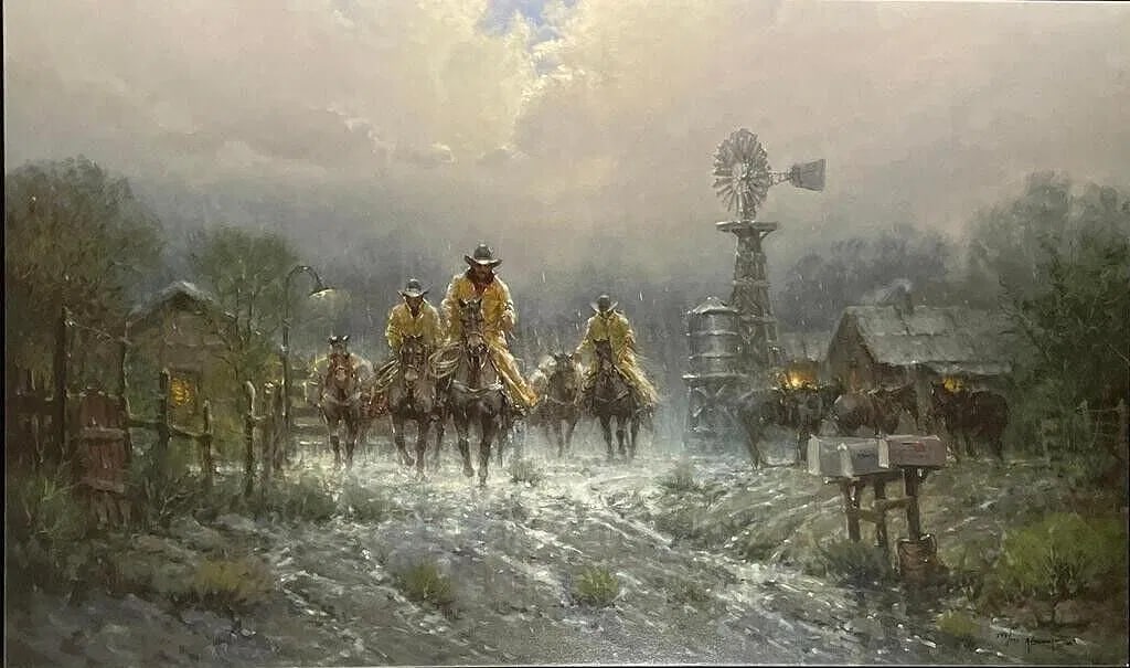 G. Harvey - "Where Cowhands Don't Change" - Limited Edition Giclee on Canvas (1 of 3)