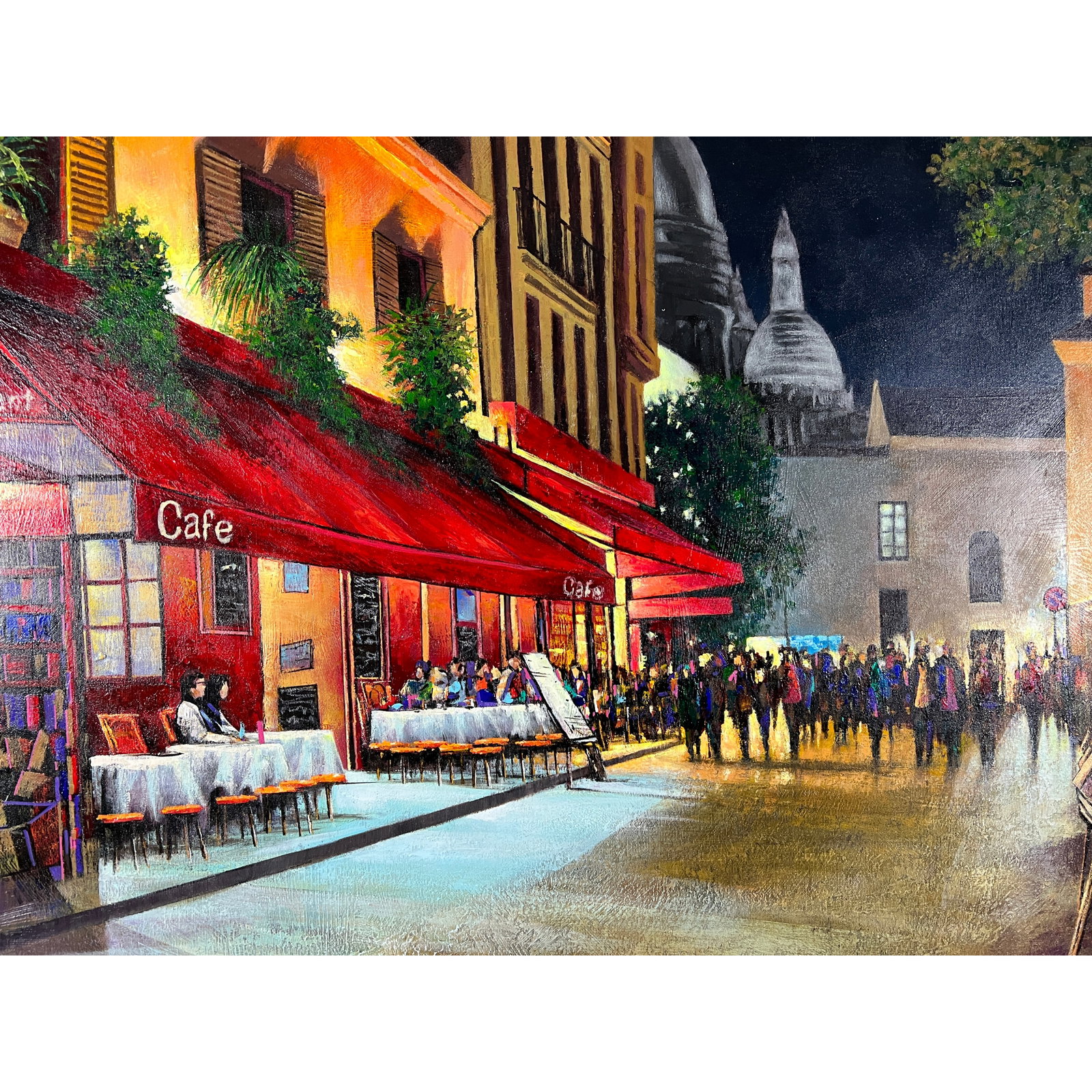 Mark Braver - "Montmarte Evening Art Walk" - Original Oil on Canvas (1 of 1)