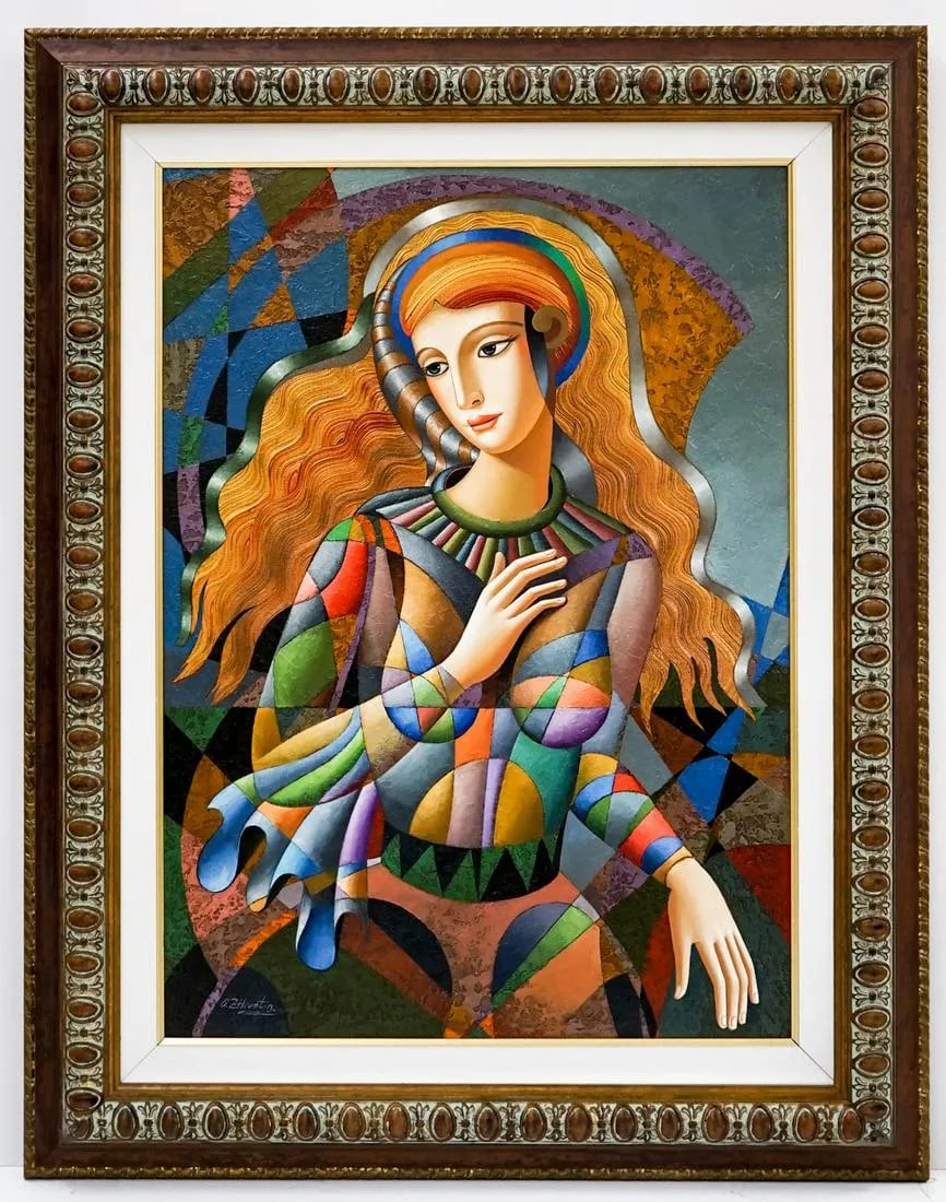 Oleg Zhivetin - "Far Away Thoughs" - Original Mixed Media on Canvas: Oleg Zhivetin Original Mixed Media Painting on Canvas titled "Far Away Thoughts". Signed lower left on front and on verso. Gallery framed. Image measures 36-in. x 26-in. Framed Dimensions are 48 in. x