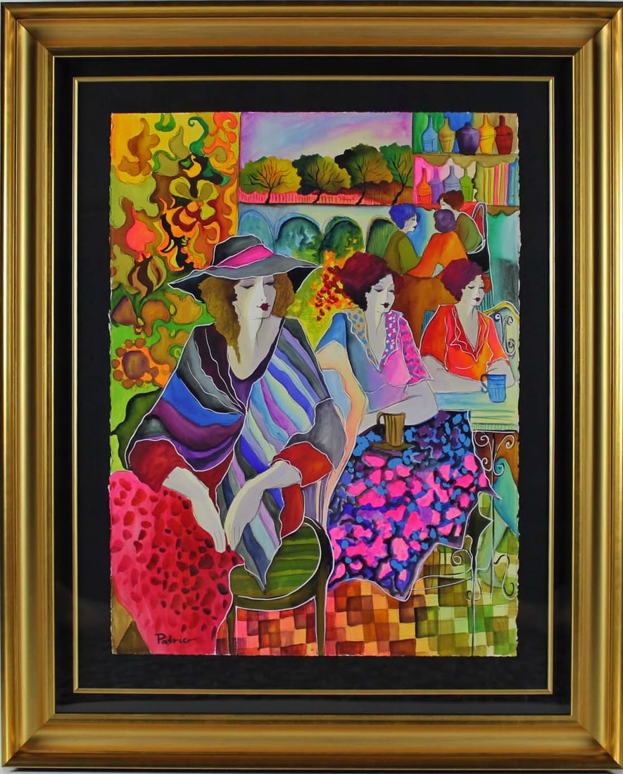 Patricia Govezensky - "Women in a Cafe" - Watercolor on Paper (1 of 2)